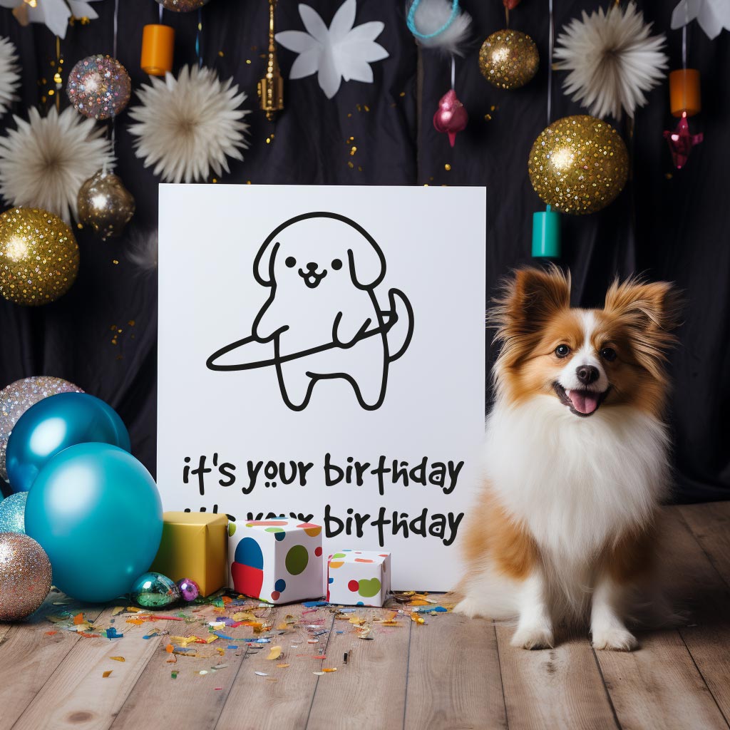 Charming dog birthday card with fun designs, ideal for sharing joy on a dog&#39;s birthday.