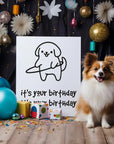 Charming dog birthday card with fun designs, ideal for sharing joy on a dog's birthday.