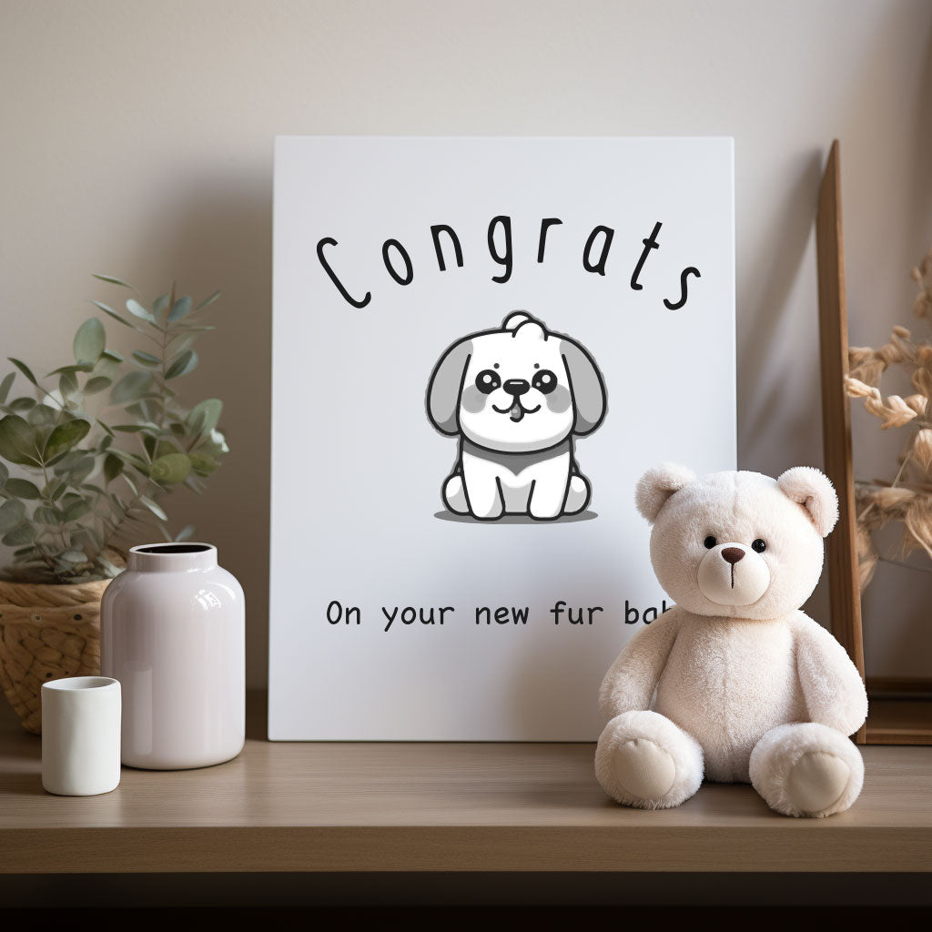 Fun 'Congratulations on Your New Puppy' greetings card, perfect for sending love for the newest family member.