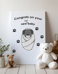 Delightful 'New Puppy' greetings card, celebrating the arrival of a cute and playful new dog.