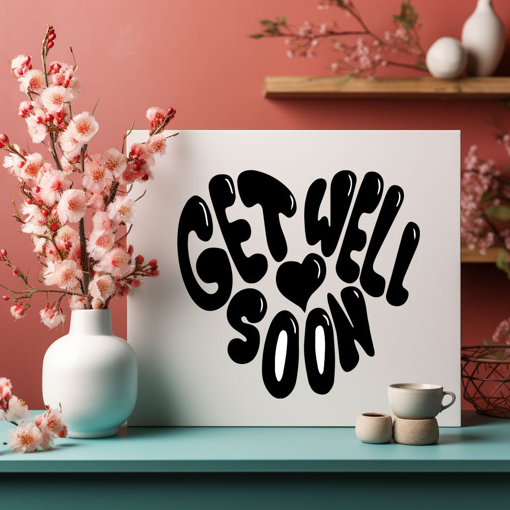 Simple &#39;Get Well Soon&#39; card featuring a clean design, perfect for sending good wishes to dog lovers.