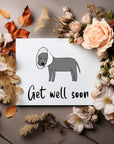 'Get Well Soon' card with a playful design, perfect for sharing love and support with those in recovery.