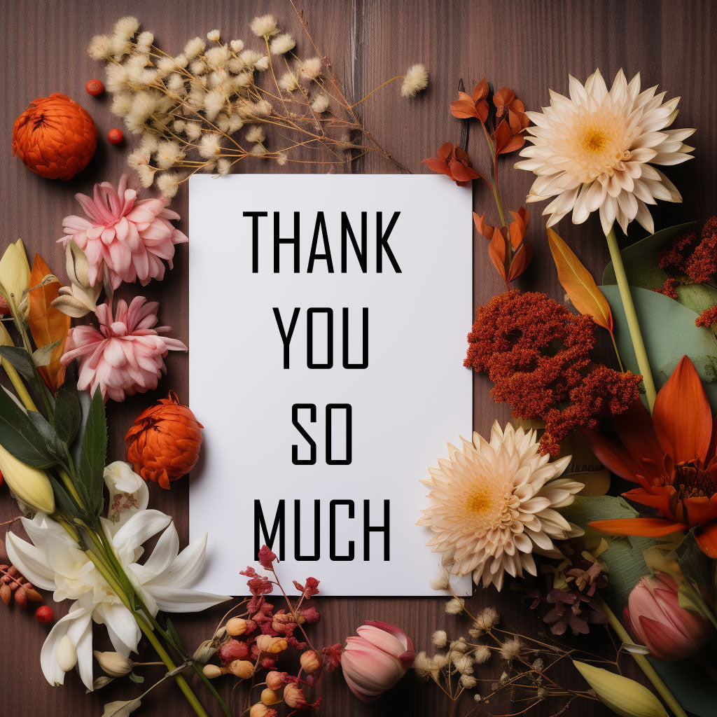 Sincere 'Thank You' greetings card, perfect for offering a heartfelt message of thanks.